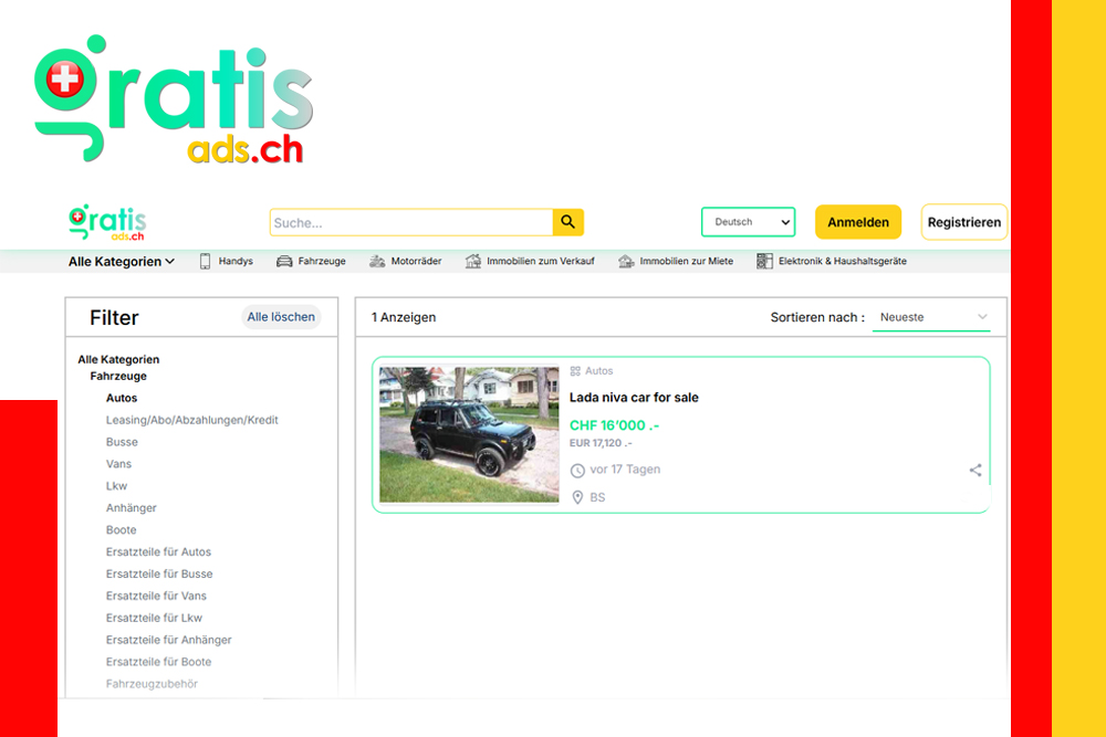 Verkaufen Sie mein Auto – Der beste Marktplatz zum Kaufen und Verkaufen von Autos auf GratisAds.ch