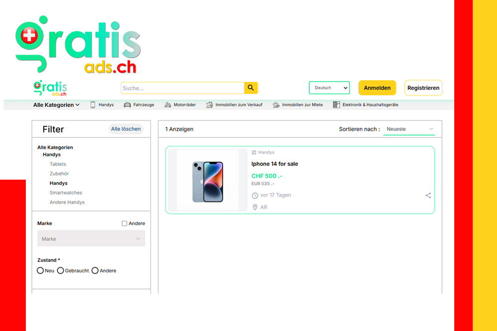 Verkaufen Sie Ihr iPhone in der Schweiz ganz einfach auf Gratisads.ch